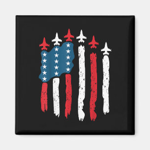 Kampfflugzeug USA-Flagge 4. Juli Patriotisch Magnet