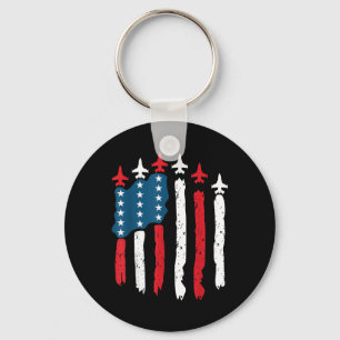 Kampfflugzeug USA-Flagge 4. Juli Patriotisch Schlüsselanhänger