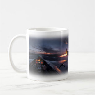 Kampfflugzeuge Cockpit Sonnenuntergang Sturm Himme Kaffeetasse