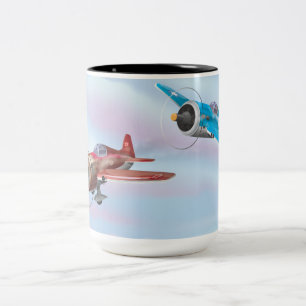 Kampfflugzeuge des Zweiten Weltkriegs Zweifarbige Tasse