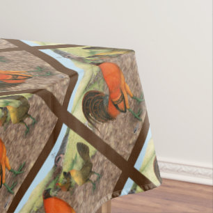 Kampfgeflügel auf dem Bauernhof Tischdecke
