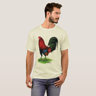 Kampfhahn: Dunkelrot T-Shirt
