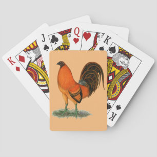 Kampfhahn Ginger Red Hahn Spielkarten