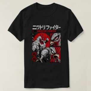 Kampfhahn im Manga-Stil, martial arts T-Shirt