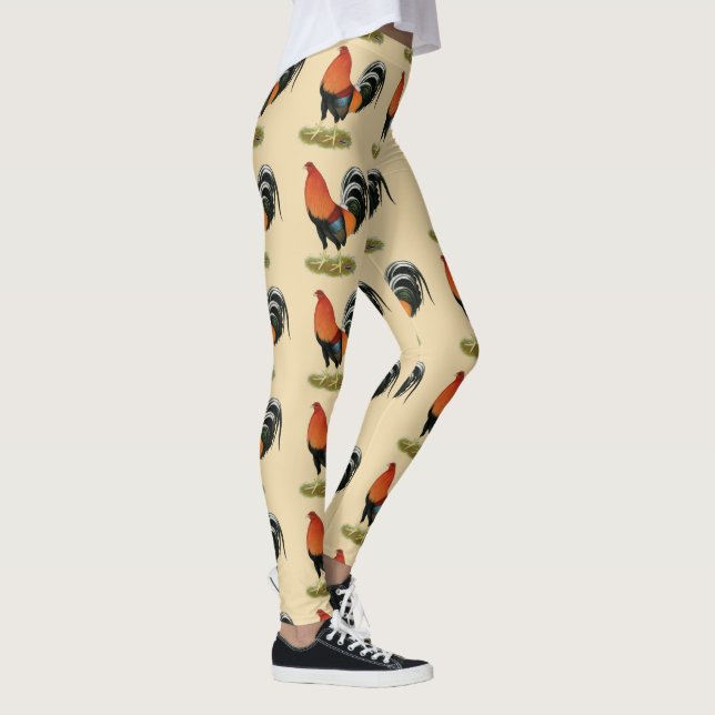 Kampfhahn-Wheaten Hahn Leggings (Rechts)