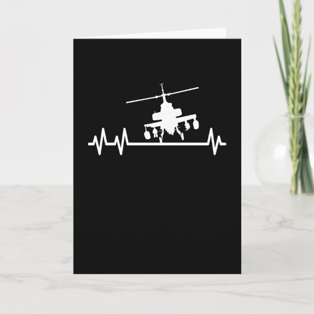 Kampfhubschrauber Militärisches Heartbeat Karte (Vorderseite)