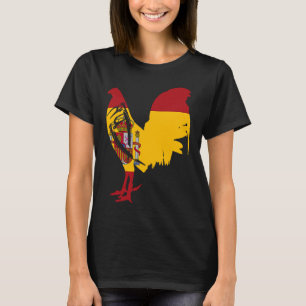 Kampfhuhn Spanien Spanische Flagge Gaff Hahn Kampf T-Shirt