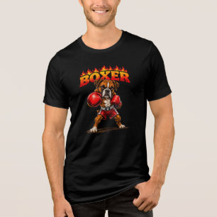 Kampfhund Boxer Hund Kampfsporthalle Boxen Tri-Blend Shirt