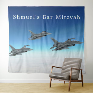 Kampfjet   Bar Mitzvah Foto Stand Banner Wandteppich