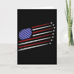 Kampfjets mit der amerikanischen Flagge der USA zu Karte