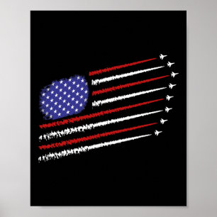 Kampfjets mit der amerikanischen Flagge der USA zu Poster