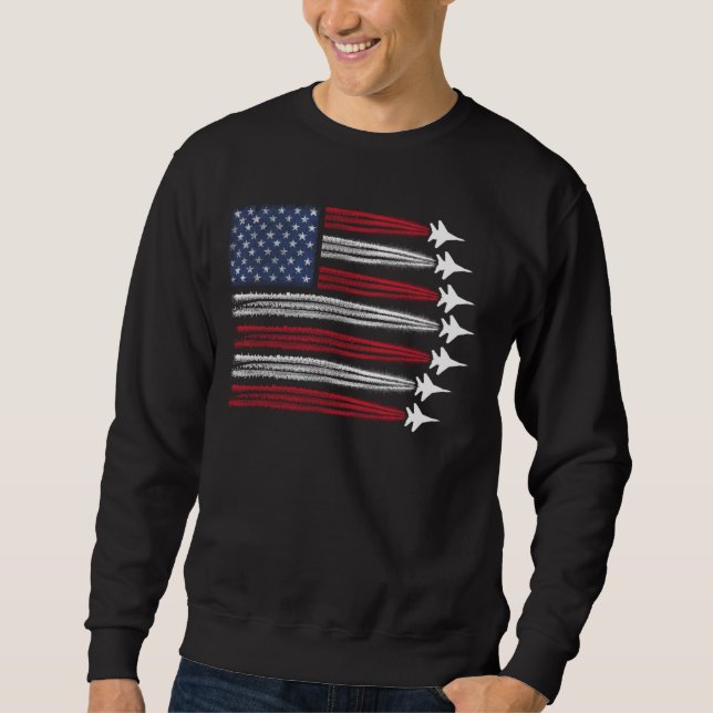 Kampfjets mit US-amerikanischer Flagge 4. Juli 201 Sweatshirt (Vorderseite)