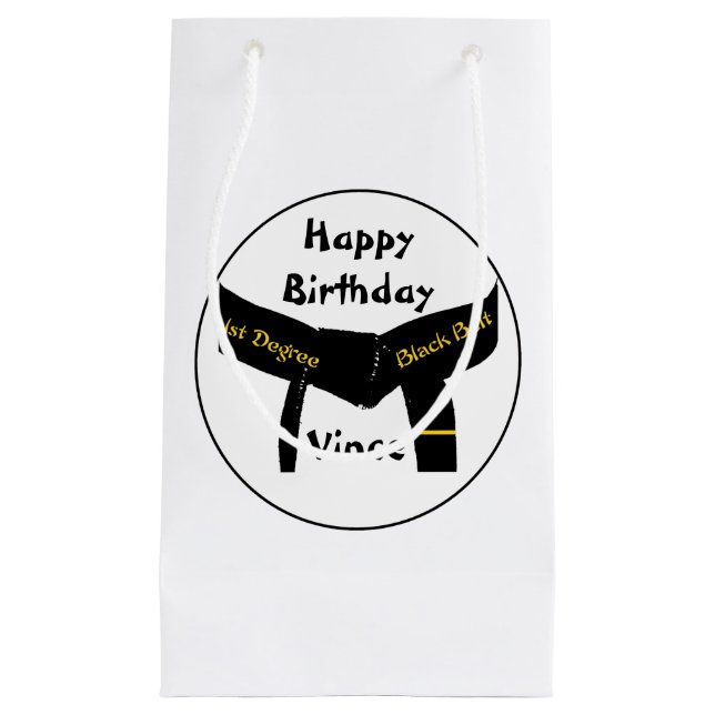 Kampfkunst-1. Grad-Gürtel-alles Gute zum Kleine Geschenktüte (Vorderseite)