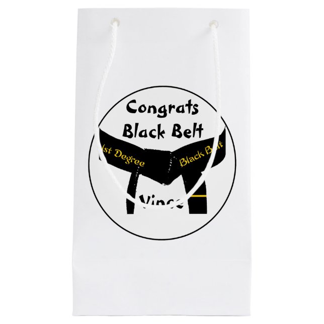 Kampfkunst-1. Grad-Gürtel-Glückwünsche Kleine Geschenktüte (Vorderseite)
