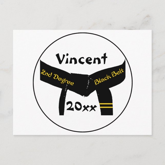 Kampfkunst 2. Grad Black Belt Postkarte (Vorderseite)