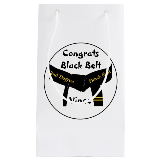 Kampfkunst-2. Grad-Gürtel-Glückwünsche Kleine Geschenktüte (Vorderseite)