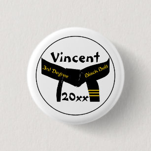 Kampfkunst-3. Grad-schwarzer Gürtel Button