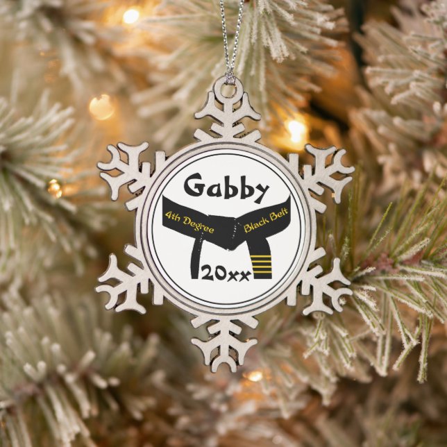 Kampfkunst 4. Grad Black Belt Rank Schneeflocken Zinn-Ornament (Baum)