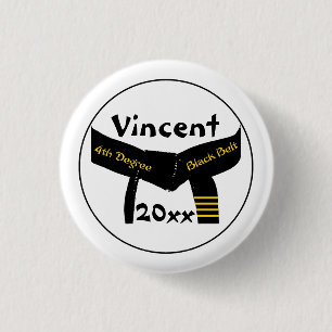 Kampfkunst-4. Grad-schwarzer Gürtel Button