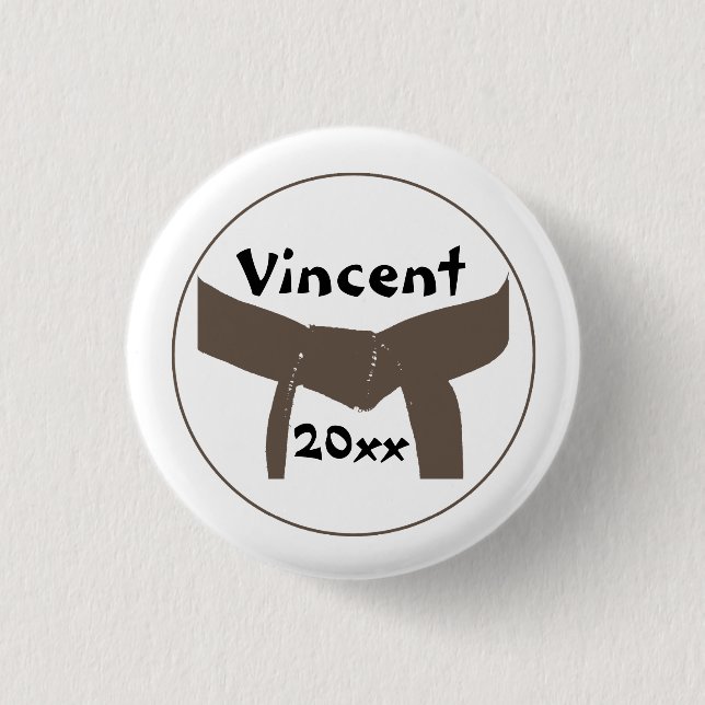 Kampfkunst Brown Belt Button (Vorderseite)