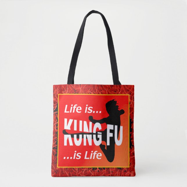 Kampfkunst Flying Kick Girl | Leben ist Kung Fu Tasche (Vorderseite)