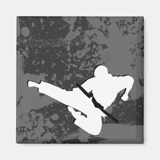 Kampfkunst : Grunge Silhouetten : Magnet (Vorne)