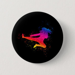 Kampfkunst, hoher Kick, malerischer Schlag Button