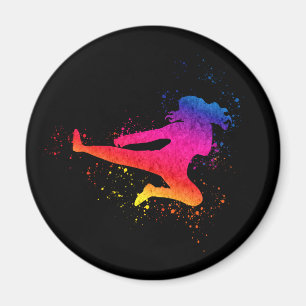 Kampfkunst, hoher Kick, malerischer Schlag Magnet