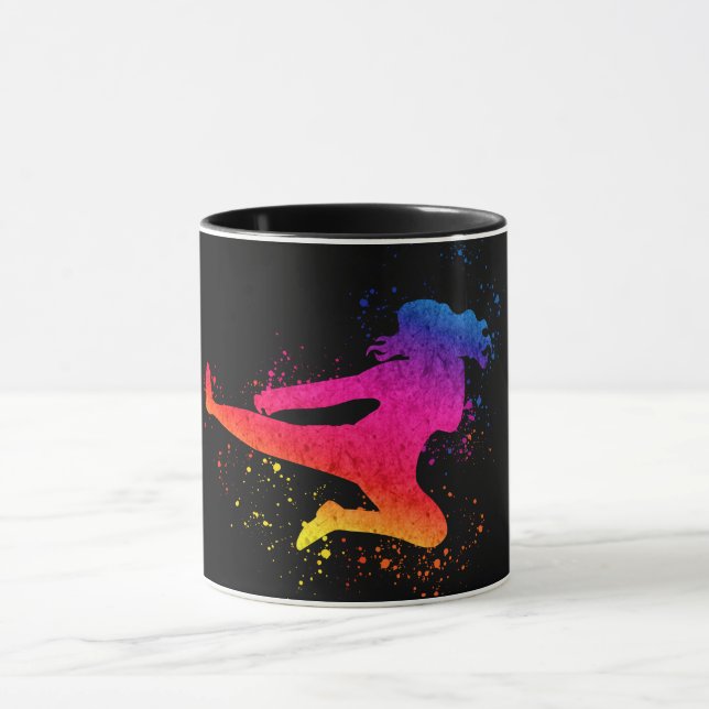 Kampfkunst, hoher Kick, malerischer Schlag Tasse (Zentrum)