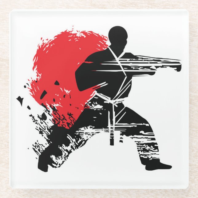 Kampfkunst Karate Glasuntersetzer (Vorderseite)
