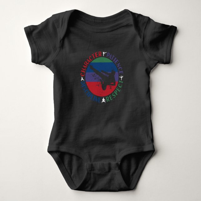 Kampfkunst - Karate-Grundwerte Baby Strampler (Vorderseite)