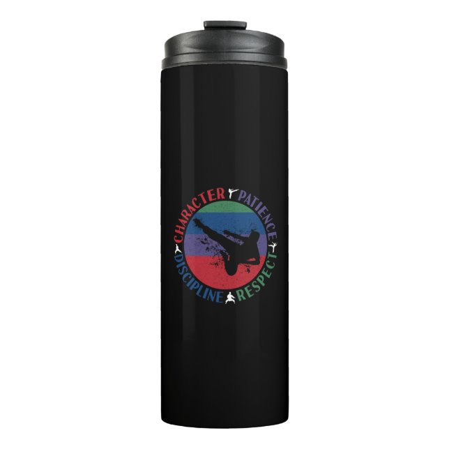 Kampfkunst - Karate-Grundwerte Thermosbecher (Vorderseite)
