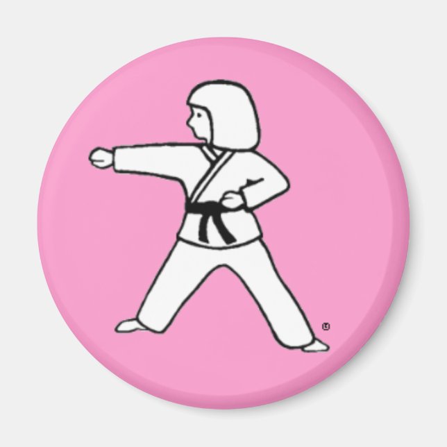 Kampfkunst Kid 2 rosa Magnet (Vorne)
