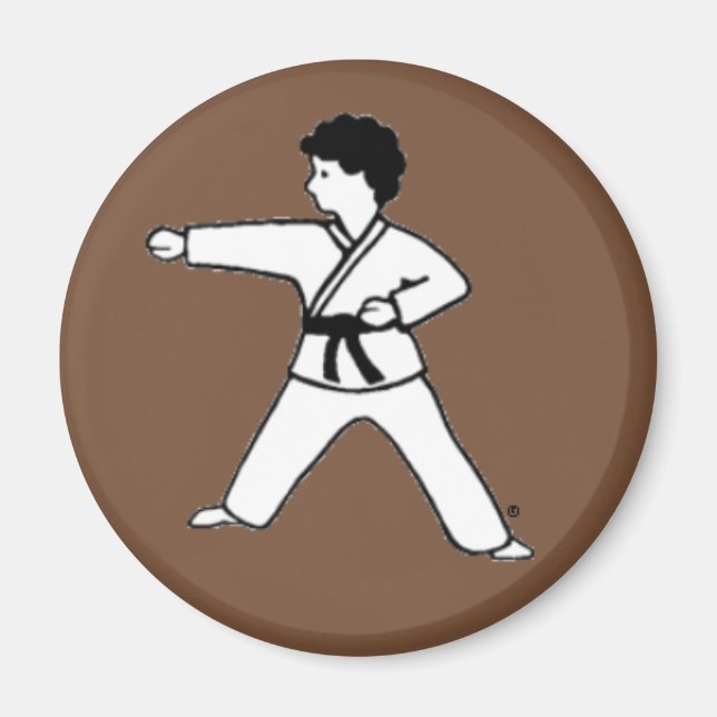 Kampfkunst Kid 8 brauner Magnet (Vorne)