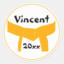 Kampfkunst Orange Belt Runder Aufkleber