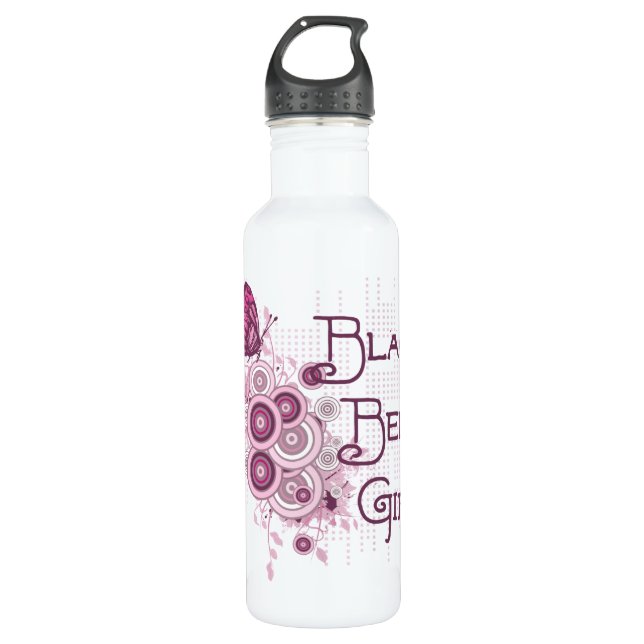 Kampfkunst-rosa Schmetterlings-Gürtel-Mädchen Trinkflasche (Vorderseite)