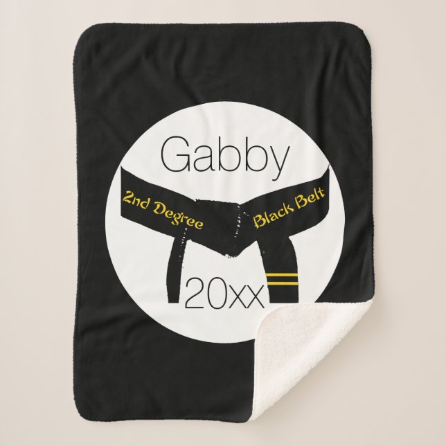Kampfkunst Zweite Stufe Schwarzer Gürtel Sherpadecke (Vorderseite)