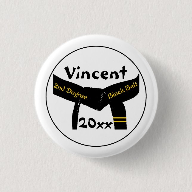 Kampfkunst zweiter Grad Black Belt Button (Vorderseite)