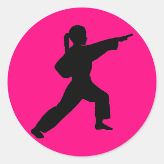 Kampfkunstfront Strike Girl Hot Rosa Aufkleber
