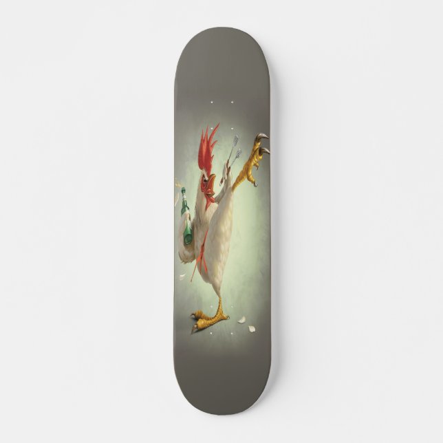 Kampfkünstlerisches Hühnchen Skateboard (Vorne)
