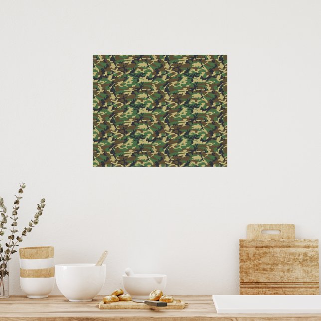 Kampflage Muster, Militärmuster, Camouflage, Armee Poster (Küche)