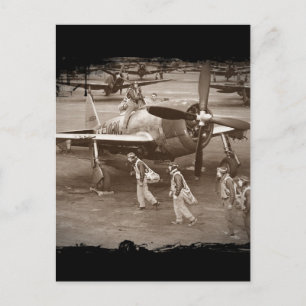 Kampfpiloten-Ausbildung auf P-47 Thunderbolts Postkarte