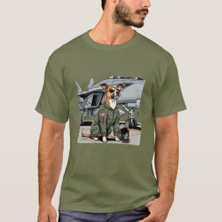 Kampfpiloten-Hund T-Shirt