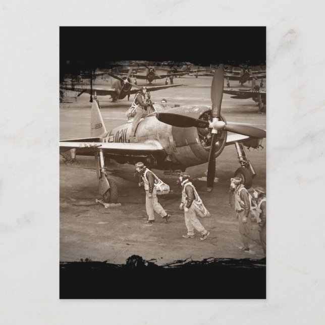 Kampfpilotenausbildung auf P-47-Donnerbolzen Postkarte (Vorderseite)