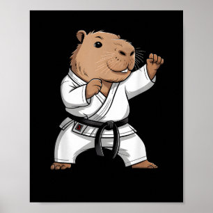 Kampfsport Capybara Lustiges Karate Taekwondo Jiu Poster