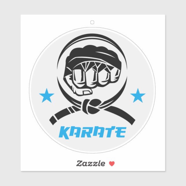 Kampfsport Karate Schwarzgurt Aufkleber (Blatt)