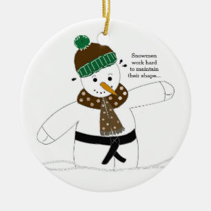 Kampfsport-Schneemann Keramik Ornament