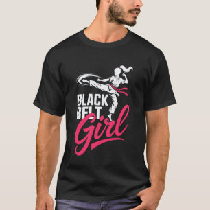 Kampfsport Schwarzgürtel Mädchen Karate Taekwondo T-Shirt