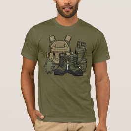 Kampfstiefel- und Taktische Ausrüstung-T-Shirt T-Shirt