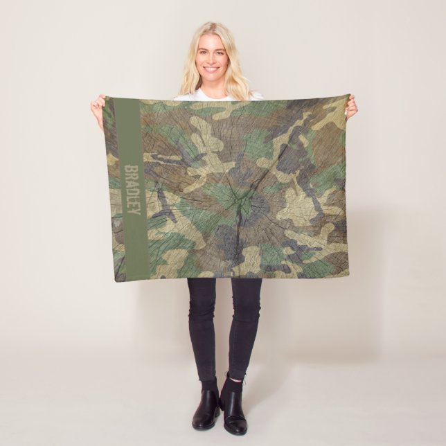 Kamuflage Wood Effect Jagen und Fischen Camouflage Fleecedecke (Beispiel)